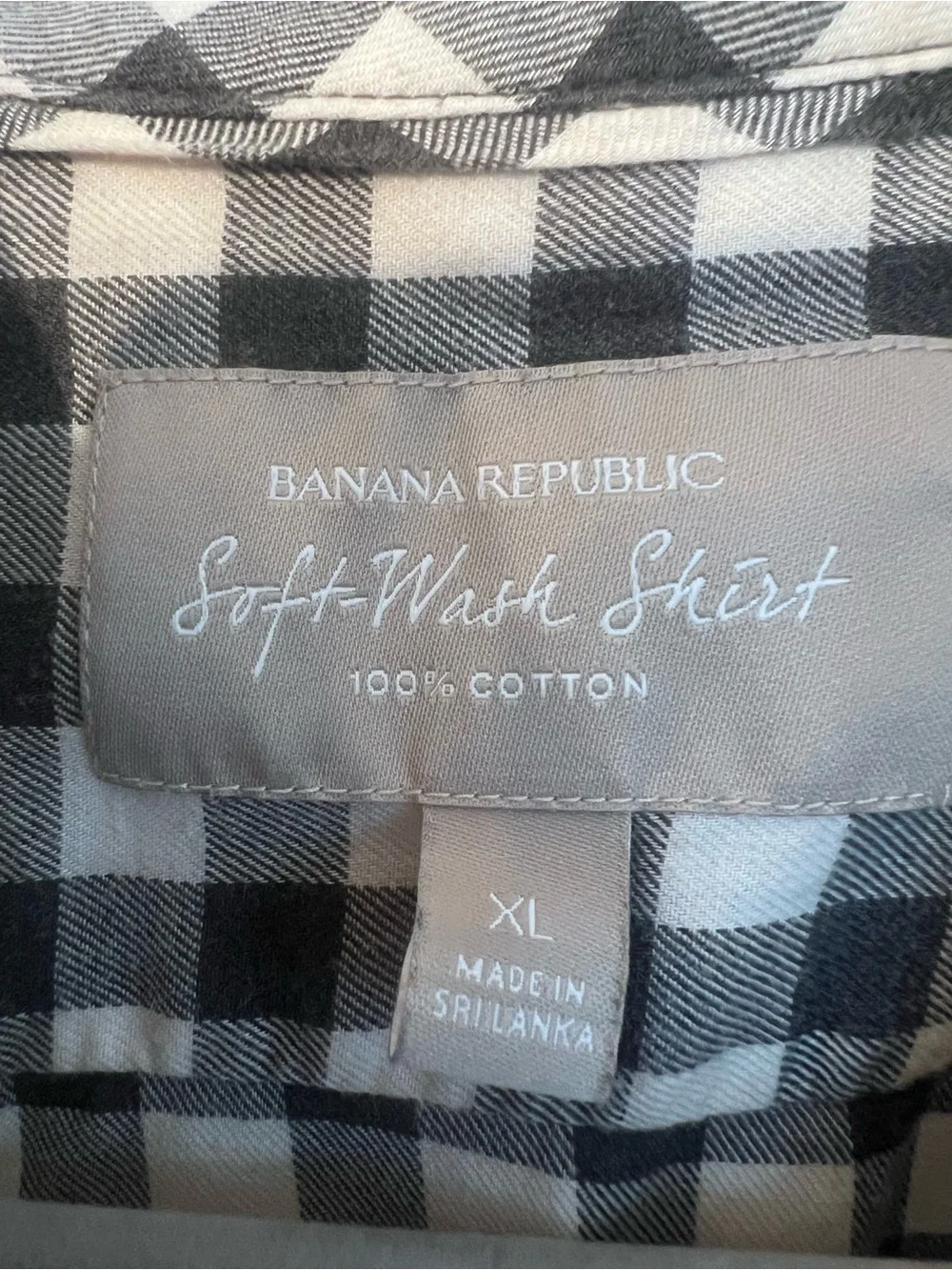 Black & White Gingham Men's Button-Down Shirt Banaba Republic